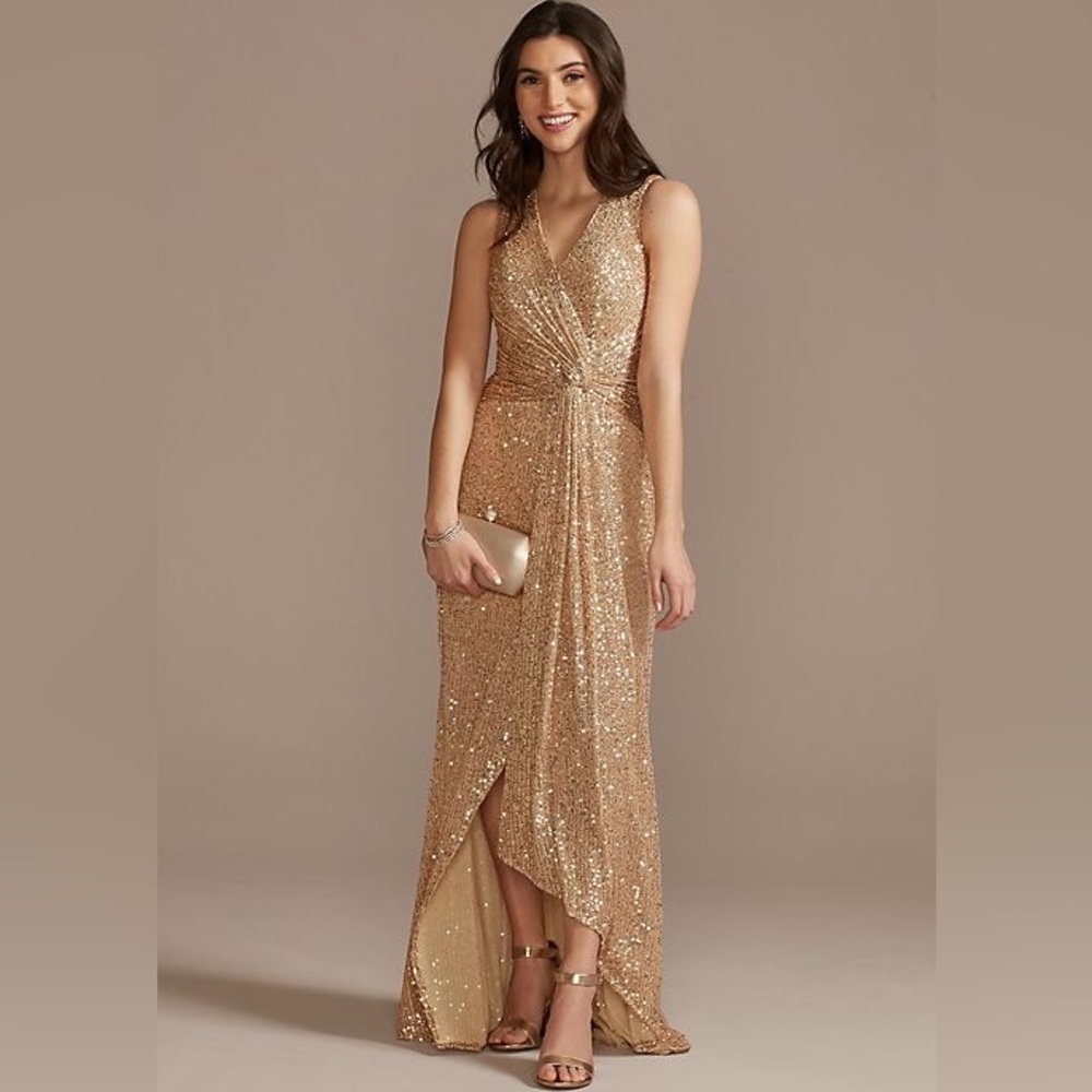 Gold sequin dress